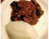 麻婆茄子　ナスかけご飯　ナス掛け飯作り方4写真