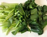 【下味冷凍】豚こま肉と小松菜のめんつゆ煮作り方1写真