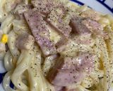 コンポタ♡カルボナーラ風うどん作り方8写真