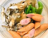 まいたけとスナップえんどうのジェノベーゼ作り方2写真