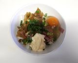 俺のTKGY(ザーサイとベーコン)作り方2写真