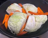 夏の夕飯の副菜♡キャベツと人参白だし蒸し作り方1写真