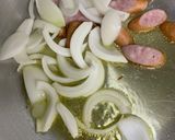 ソーセージ、茄子、玉葱のトマトパスタ作り方3写真
