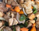 とんかつ用肉の黒酢酢豚作り方6写真