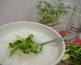 かいわれ大根と岩塩のおかゆ作り方5写真