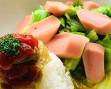 簡単ワンプレート♡レンチン玉子焼き添え作り方3写真
