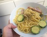 夏野菜簡単カルボナーラ(チーズなし)作り方6写真