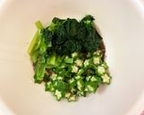 簡単！オクラと小松菜の胡麻味噌和え作り方2写真