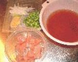 鶏肉と枝豆のくず寄せ作り方1写真