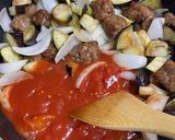 夏野菜とミンチブロックのトマト炒め作り方3写真