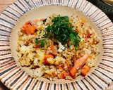 紅鮭と青紫蘇の和風炒飯作り方6写真