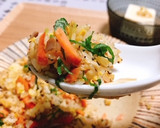 紅鮭と青紫蘇の和風炒飯作り方7写真