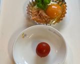 朝食！卵とまぐろ煮缶のホイルカップ焼き作り方3写真
