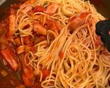 ベーコンとしめじのトマトパスタ*+作り方9写真