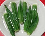 レンチンでオクラをネバネバ～✧にする方法作り方2写真