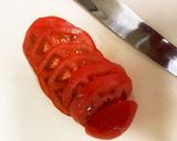 熟したトマトを薄くて、タネが出ない切り方作り方6写真