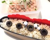 作り置きおかずでパンダ弁当 詰め方作り方2写真
