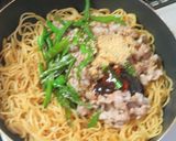 青唐辛子と豚肉の細切りの中華風塩焼きそば作り方8写真
