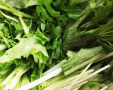 水菜と鶏むね肉のおろしポン酢サラダ作り方1写真