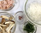糖質オフ☘️白滝パスタ（きのこベーコン）作り方1写真