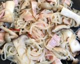 糖質オフ☘️白滝パスタ（きのこベーコン）作り方3写真