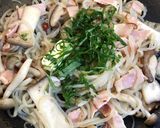 糖質オフ☘️白滝パスタ（きのこベーコン）作り方4写真