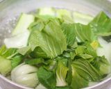 素材一品だけおかず、カニカマちんげん作り方1写真