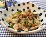 糖質オフ☘️白滝パスタ（きのこベーコン）作り方5写真