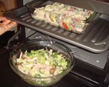 夏野菜と鰯の重ね焼き＆カルボ風野菜パスタ作り方13写真