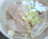むね肉・ニンニクの芽のオイスター炒め♪作り方3写真