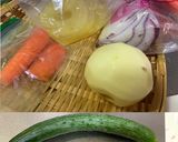 パイナップルと紫玉ねぎ入り ポテトサラダ作り方1写真