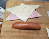 とろけるチーズとウィンナーハム巻きパイ作り方2写真