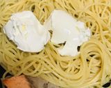鮭のマスカルポーネソースのパスタ作り方3写真