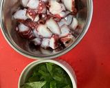 タコとバジルの冷たいパスタ作り方2写真