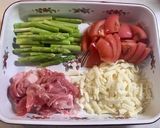 アスパラとトマトと豚肉のチーズ焼き作り方1写真