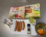 チーズとウィンナーのパンケーキ作り方1写真