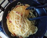 全卵とクリームチーズでカルボナーラ作り方6写真