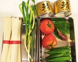 鯖缶トマトの混ぜ素麺作り方1写真