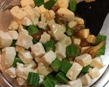 豆腐とオクラとなめこのポン酢サラダ作り方6写真
