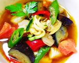 糖質オフ！夏野菜たっぷりのヌードルスープ作り方9写真