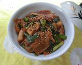 豚にらキムチ丼♪作り方1写真