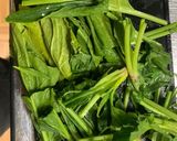 スズキとほうれん草のガリバタ醤油炒め作り方1写真