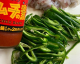 材料3つ☆簡単ピーマンとイカのキムチ炒め作り方1写真