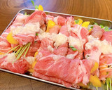 豆苗とパプリカと豚キャベの蒸し焼き作り方2写真