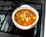 特大なめこでキムチ鍋作り方3写真