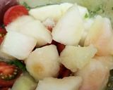 薬膳ミントと桃の簡単サラダ作り方4写真