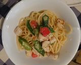 メカジキとオクラとパプリカのパスタ作り方8写真