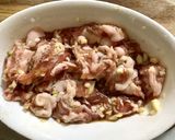 青椒肉絲風あんかけかた焼きそば作り方1写真
