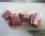 ヘタ紫茄子の揚げ茄子と豚三枚肉の煮物作り方1写真