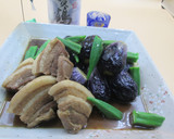 ヘタ紫茄子の揚げ茄子と豚三枚肉の煮物作り方5写真